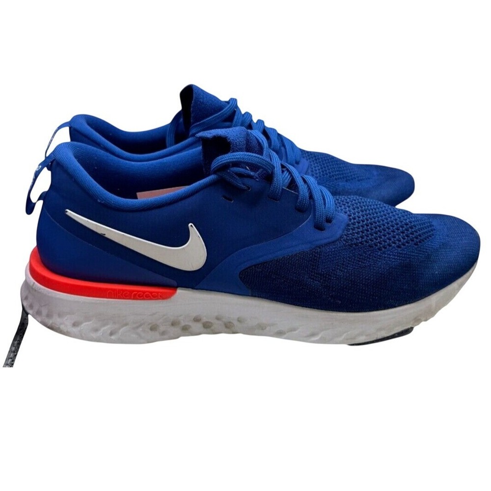 Nike Odyssey React Flyknit 2 Mens Royal Blue Running Shoes AH1015-401 Size 10